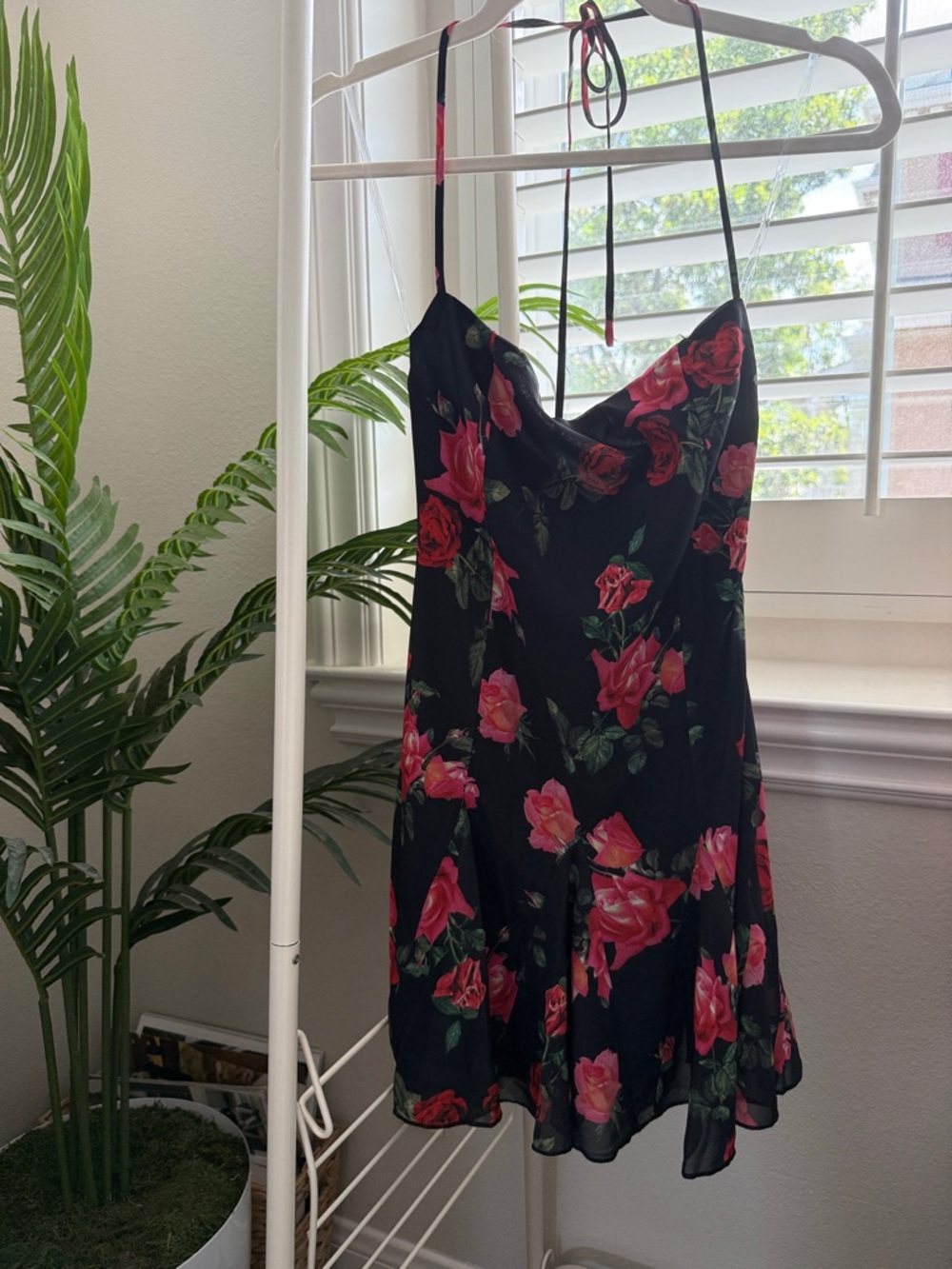 Peppermayo black red floral mini dress